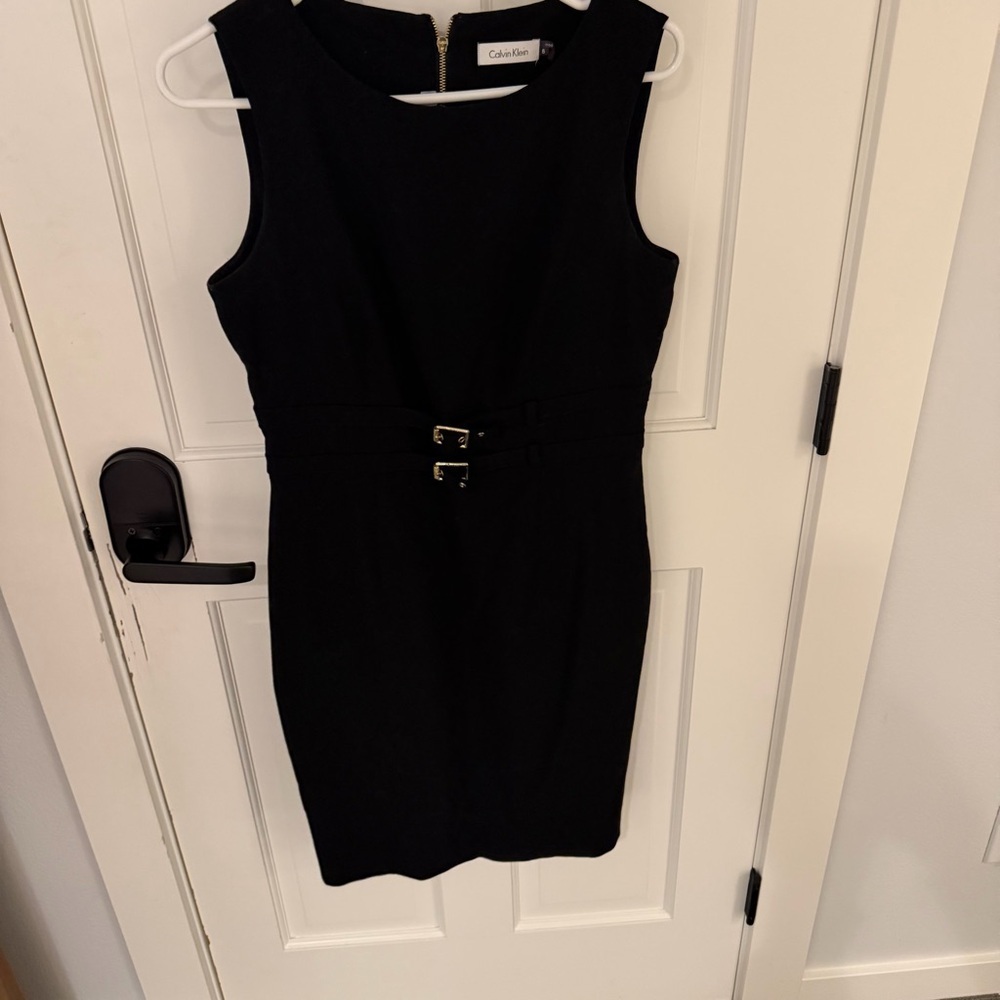 Calvin Klein Black Mini Dress with Gold Accents - Picture 6 of 6